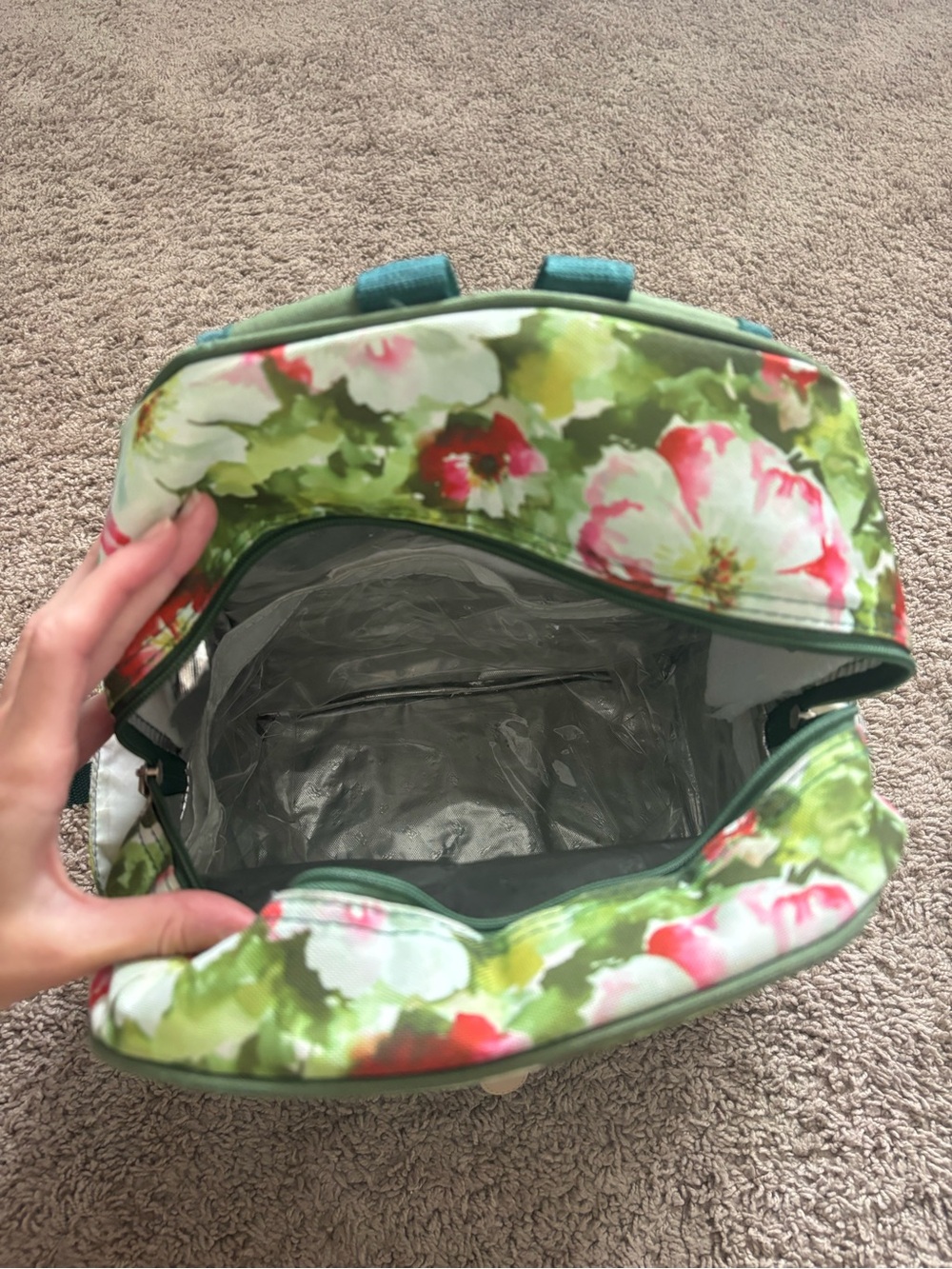 Floral Green Cooler Backpack - Women Bags - Picture 4 of 8
